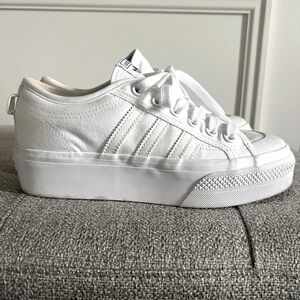 Platform white Adidas Nizza sneakers
